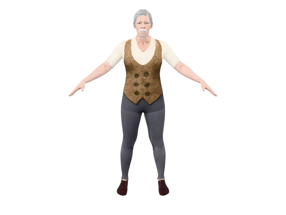A retired astronomy professor, tweed waistcoat, round spectacles, white beard